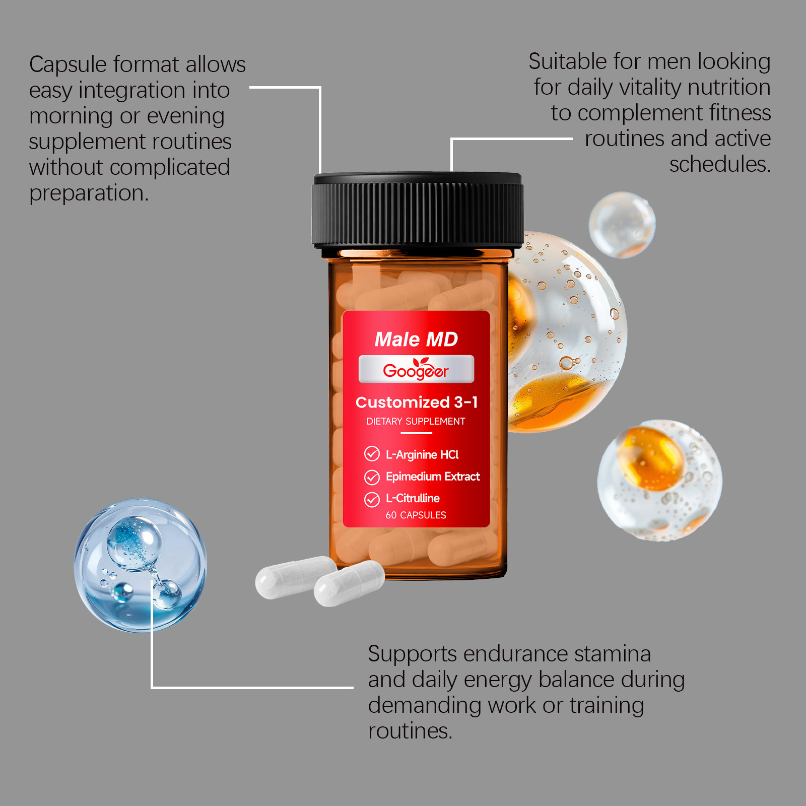 GOOGEER Men's Health Capsules  - Nutrition One Fitness avis et prix